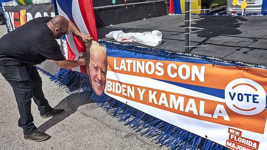 Caravana de apoyo al candidato Baifden en Miami.