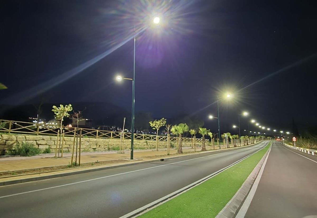 Iluminación del nuevo enlace con la A-7 en Alhaurín de la Torre
