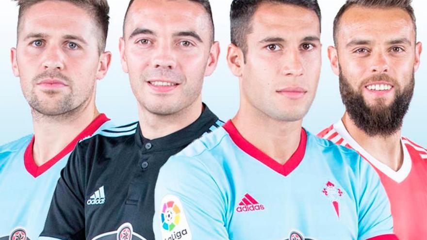 Fontás, Iago Aspas, Hugo Mallo y Sergio Álvarez // Celta