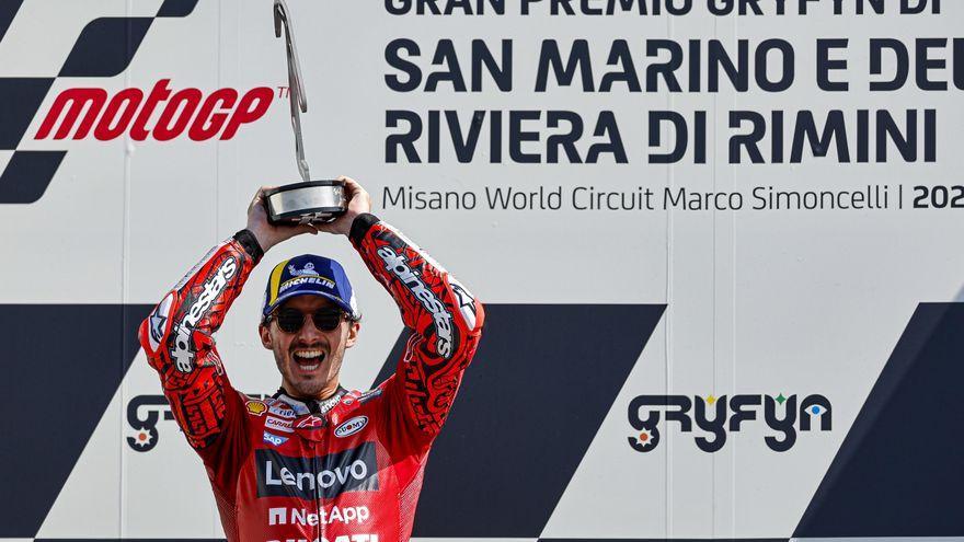 &#039;Pecco&#039; Bagnaia, ganador ayer en Misano.