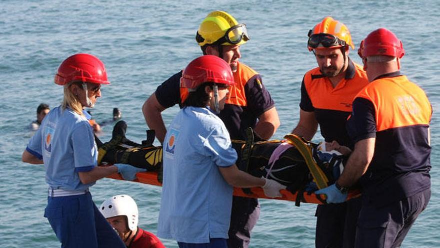 El muelle 2 acogió un simulacro de rescates el miércoles.