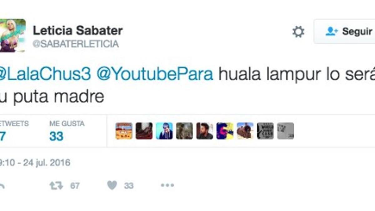 El tweet malayo de Leticia Sabater