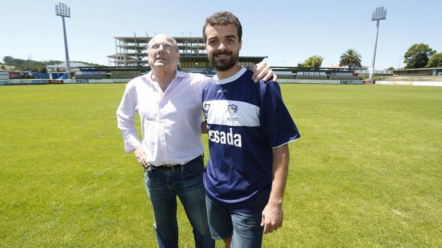 Álvaro Pozo con Luis Gallego, presidente del Marino