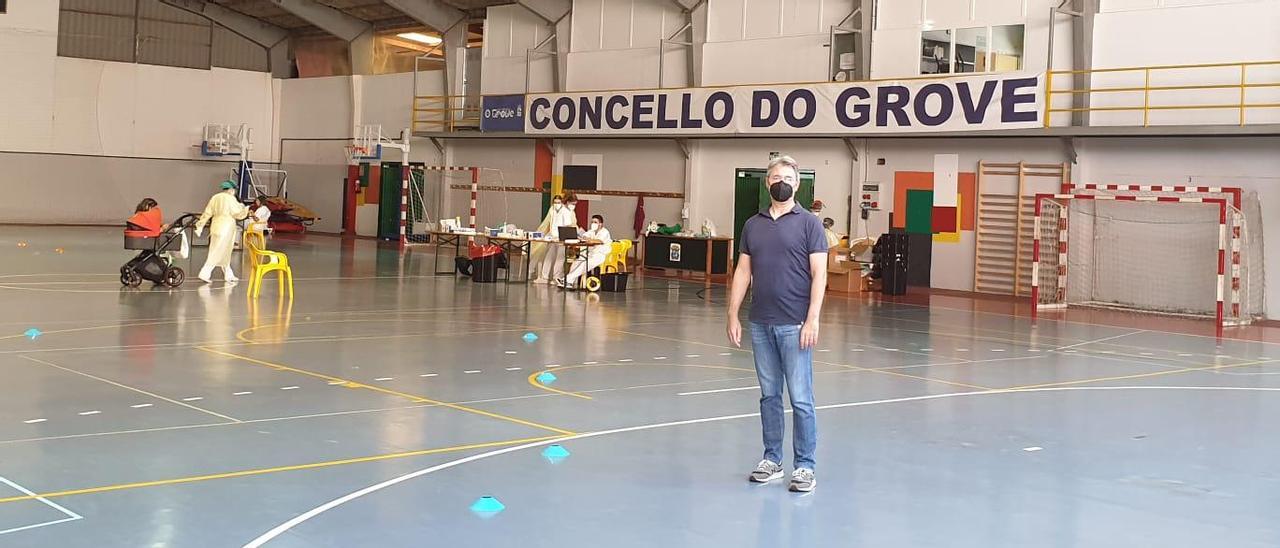 José Cacabelos, durante el autocribado realizado ayer en Monte da Vila (O Grove).