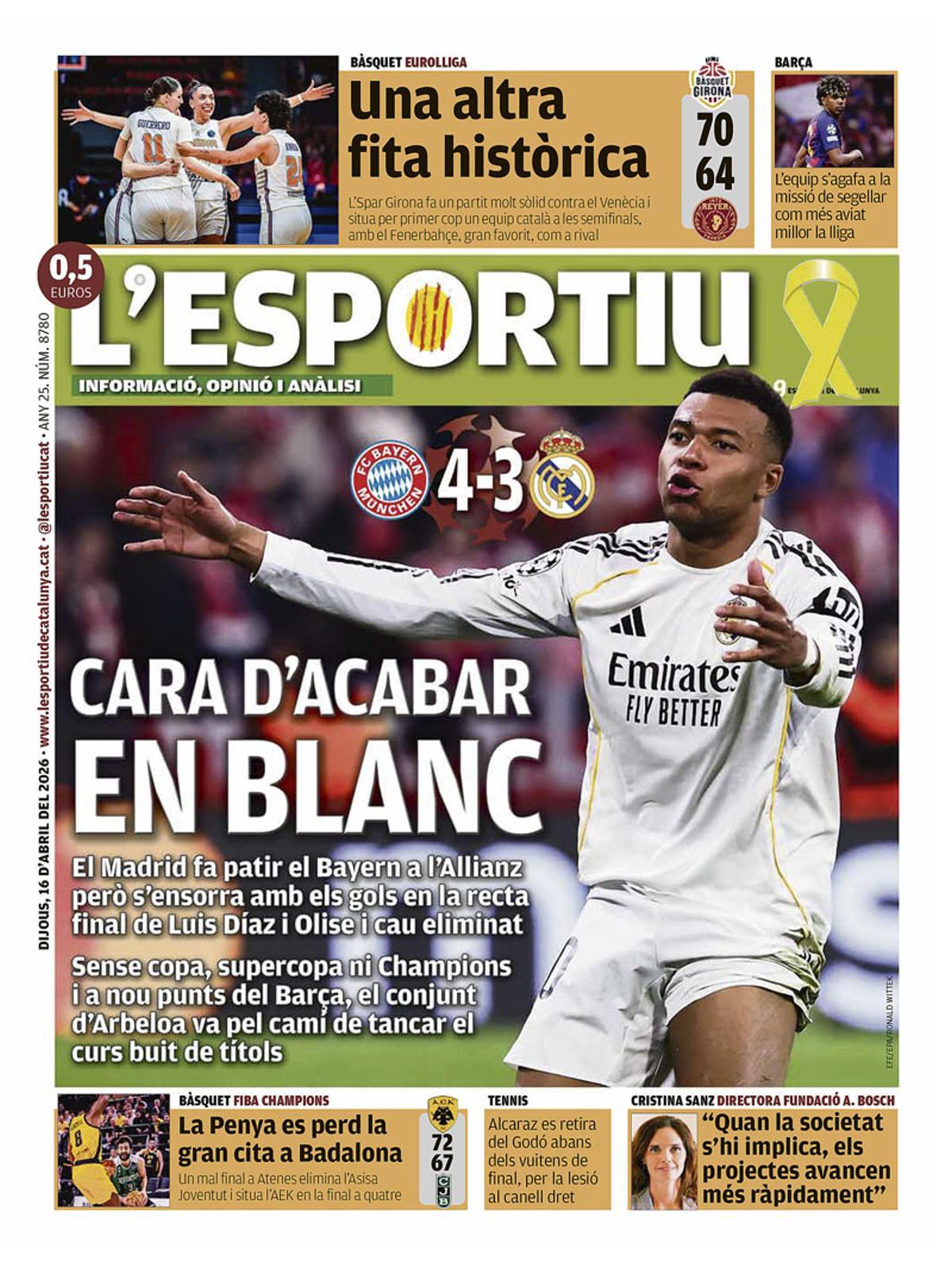 La frustración de la nueva debacle blanca, en las portadas de hoy