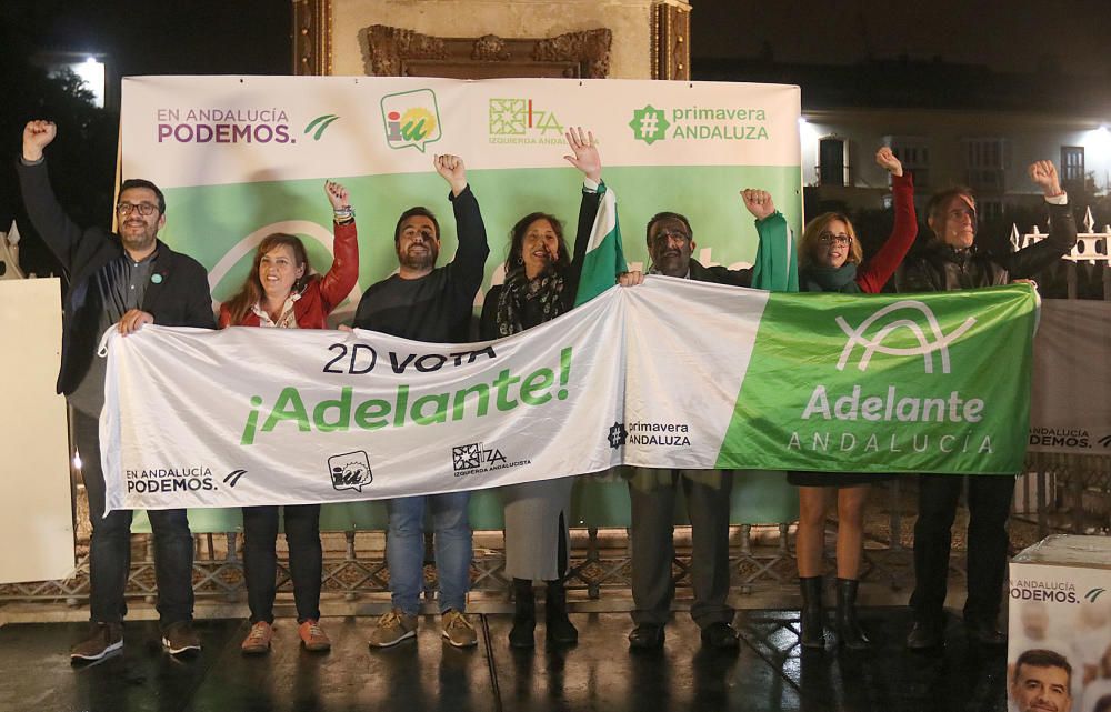 Adelante Andalucía comienza la campaña electoral en la Plaza de la Merced