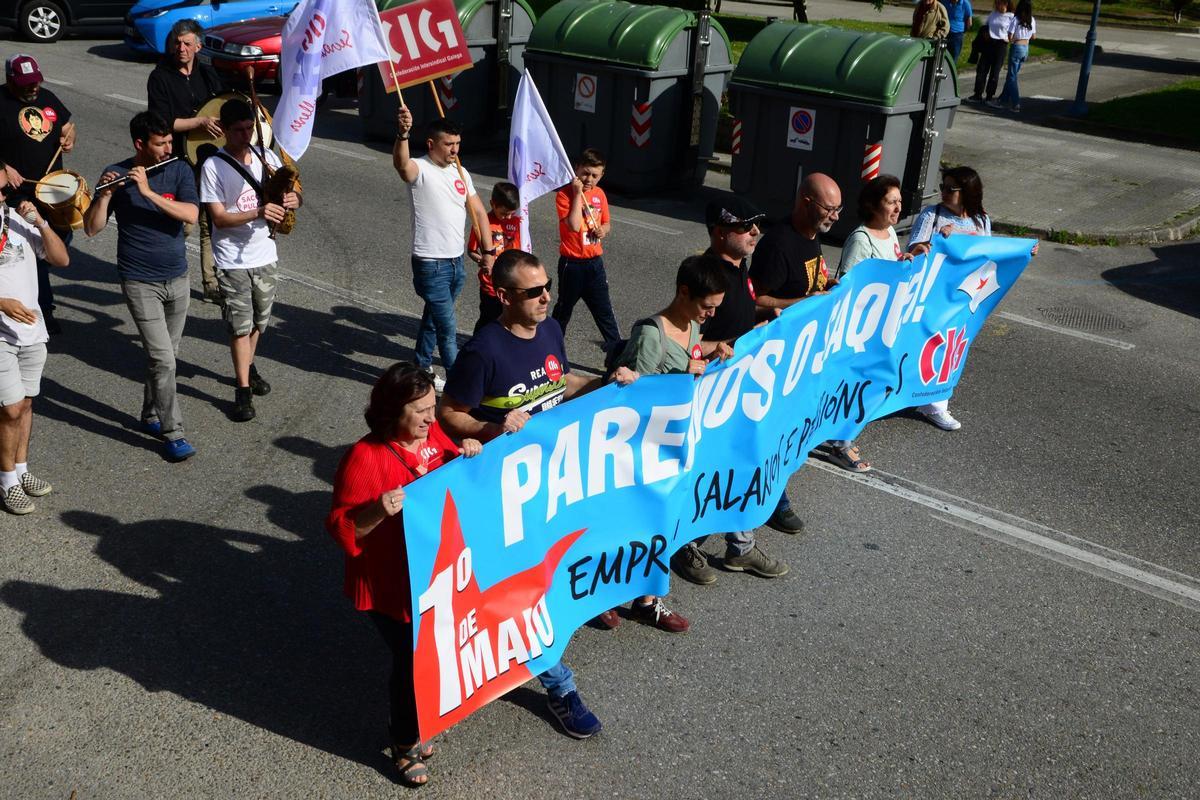 Las imágenes de la manifestación del 1º de Mayo en Cangas