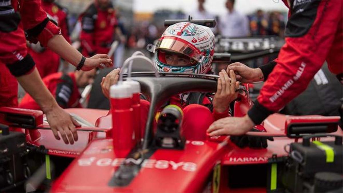 Leclerc, al volante del Ferrari