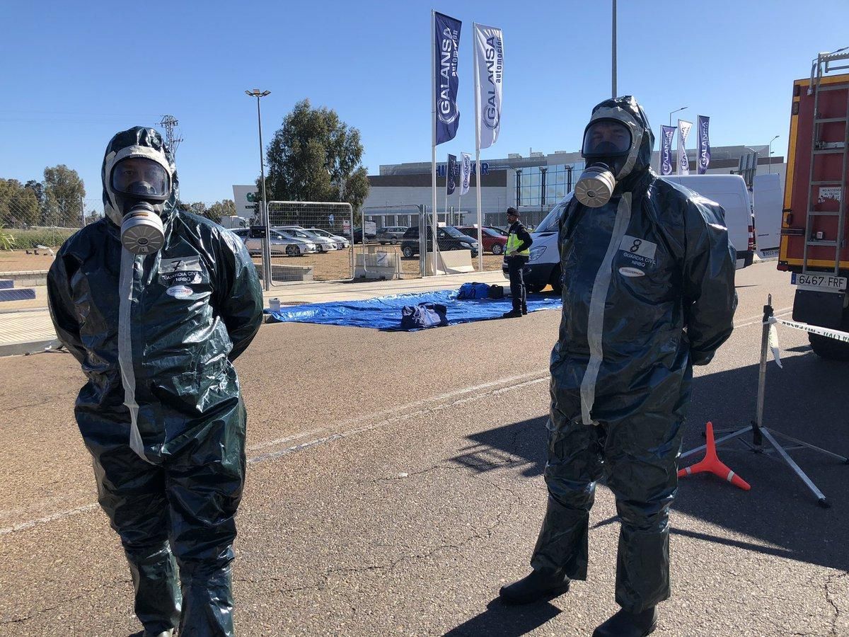 Simulacro de accidente radiológico transfronterizo en Badajoz