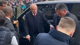 Juan Carlos I llegó al estadio del Chelsea a la vez que el Real Madrid