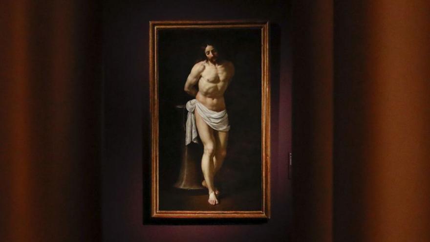 La obra ‘Cristo en la columna’ de Guido Reni en la exposición antológica «Guido Reni» en el Museo del Prado en Madrid.
