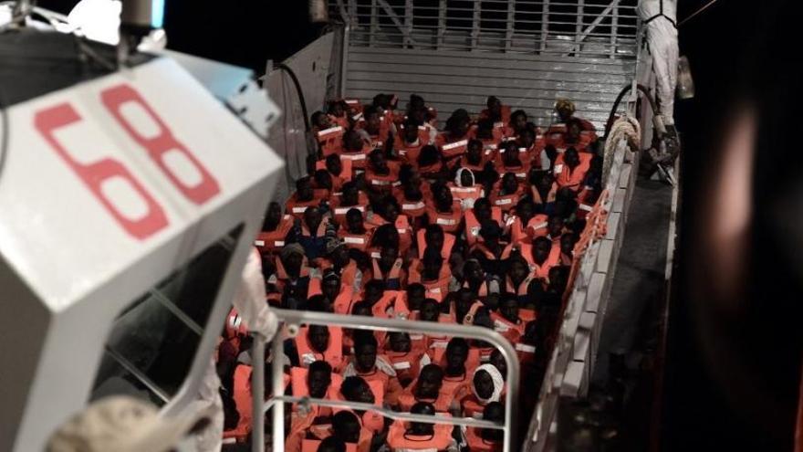 Inmigrantes rescatados por el &#039;Aquarius&#039; en el Mediterráneo