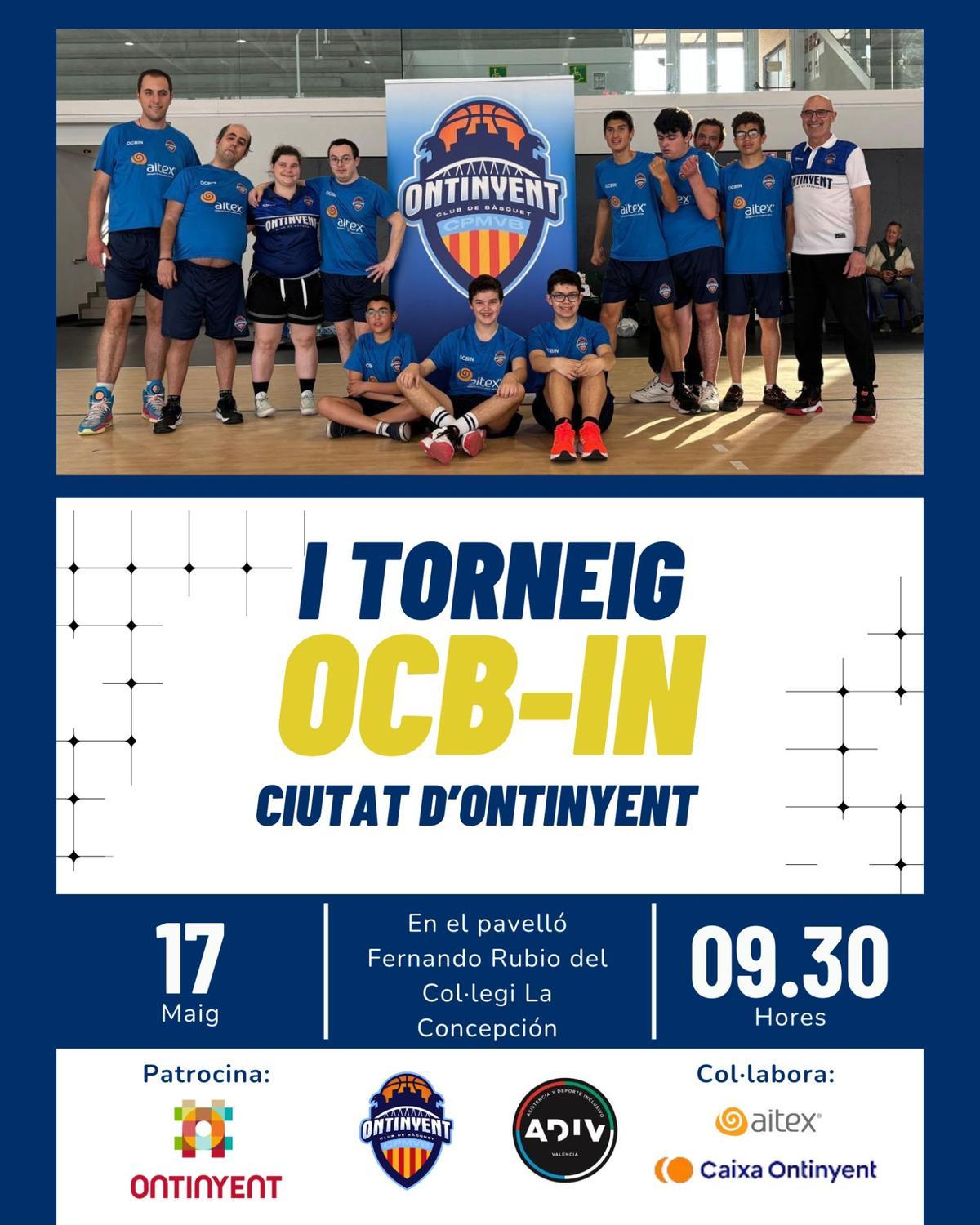 Cartel del torneo de baloncesto inclusivo que se celebrará en Ontinyent.