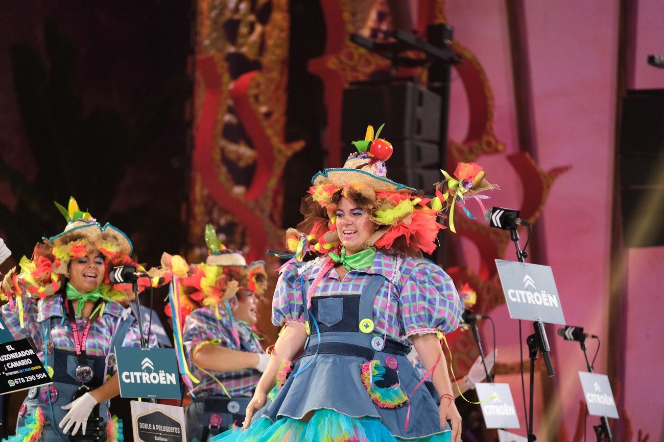 Las Lady's Chancletas durante su actuación en el Concurso de Murgas de Las Palmas de Gran Canaria.