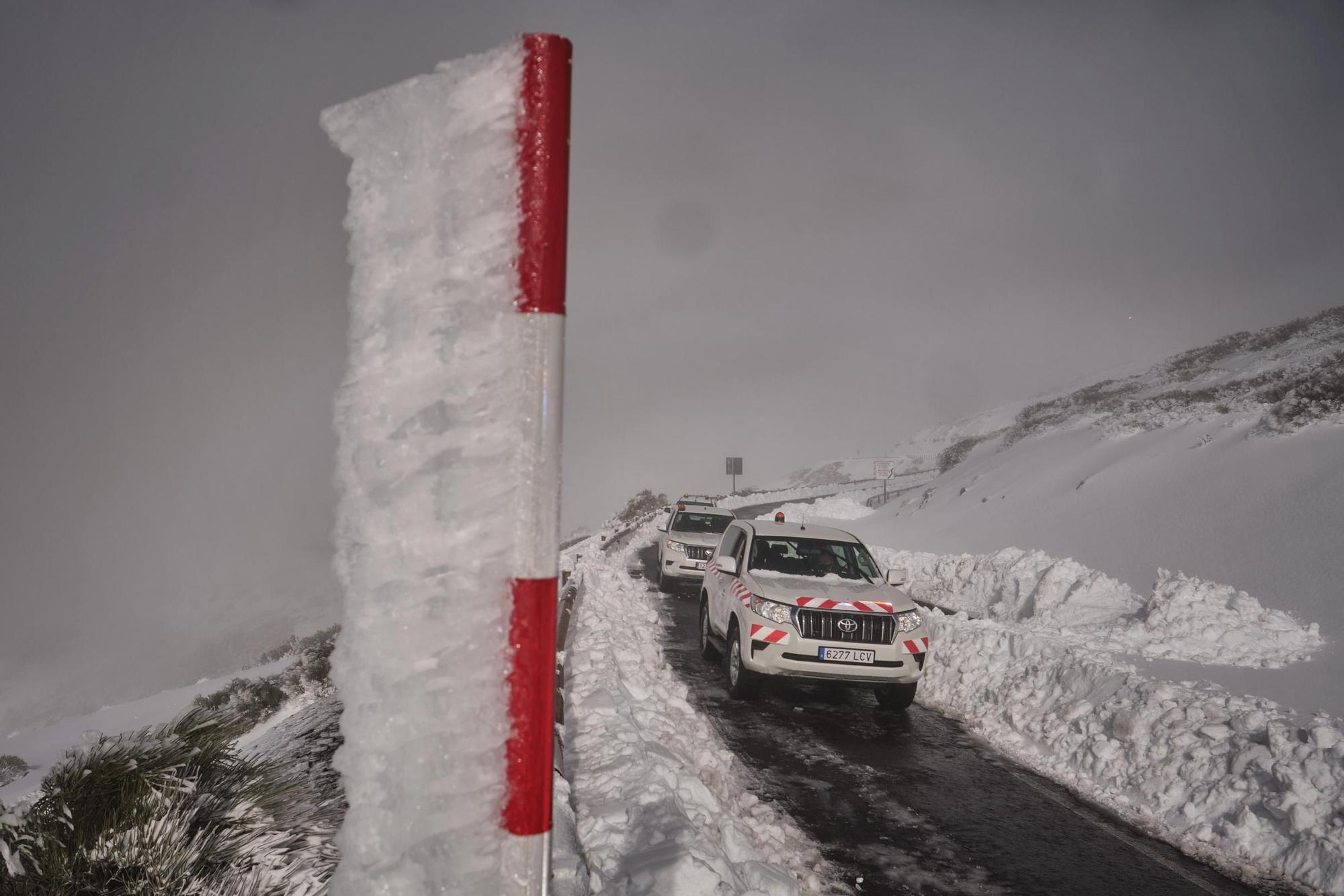 La nieve que dejó 'Filomena' en el Teide