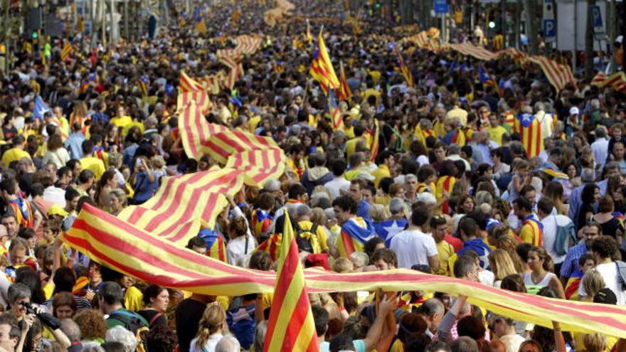 Cadena humana durante la Diada de Catauña.