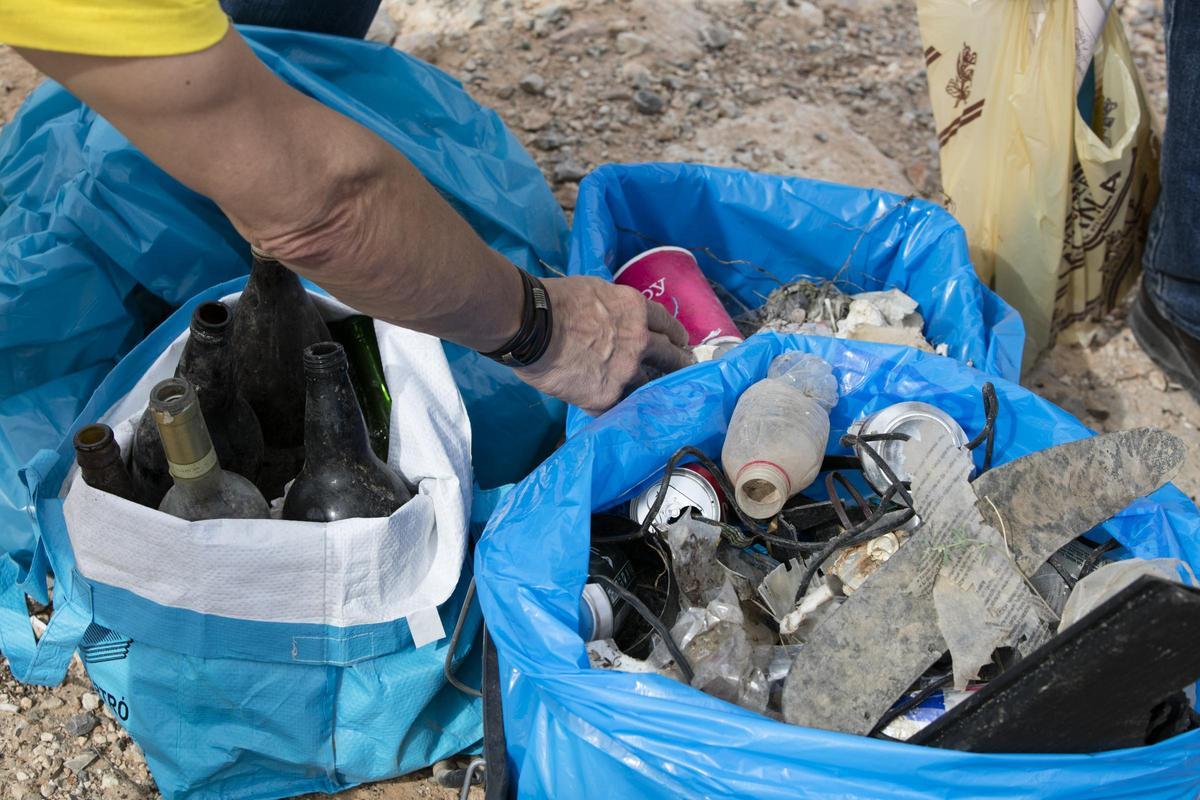 Residuos recogidos en Ibiza en una campaña de limpieza en 2025.