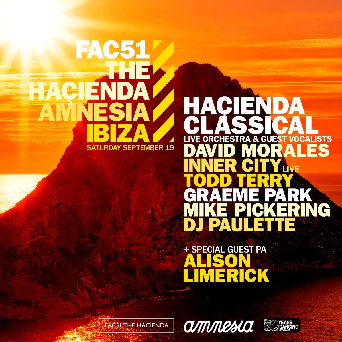 Cartel del evento de Haçienda Classiçal en Amnesia Ibiza.