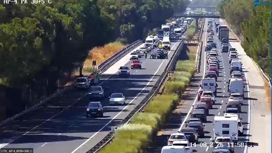 Vídeo | Accidente en la AP-4 a la altura de Los Palacios