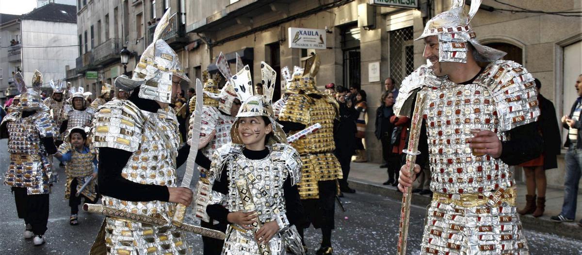 La originalidad de la familia Piñeiro, de A Guía, en el año 2012. | XOSÉ CARLOS VILLAVERDE