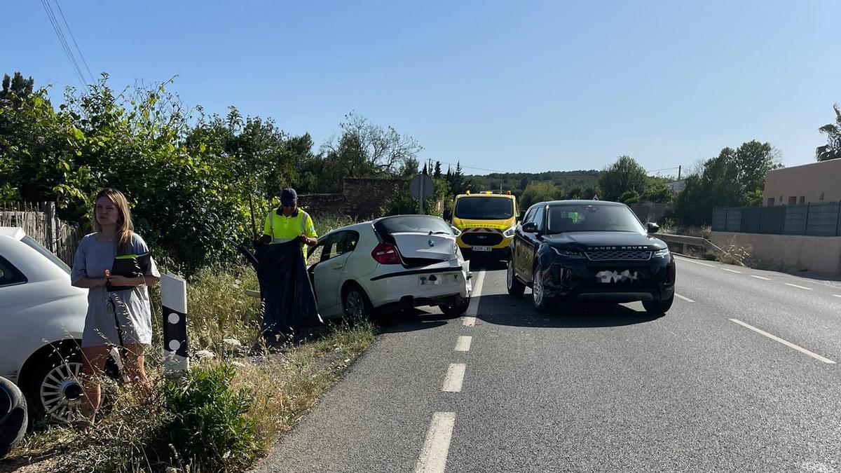 Accidente de tráfico en Ibiza en el que se han visto implicados cuatro vehículos.