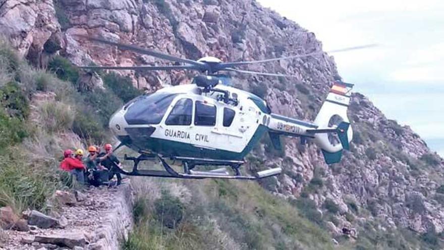 REscate de un niño herido en Formentor