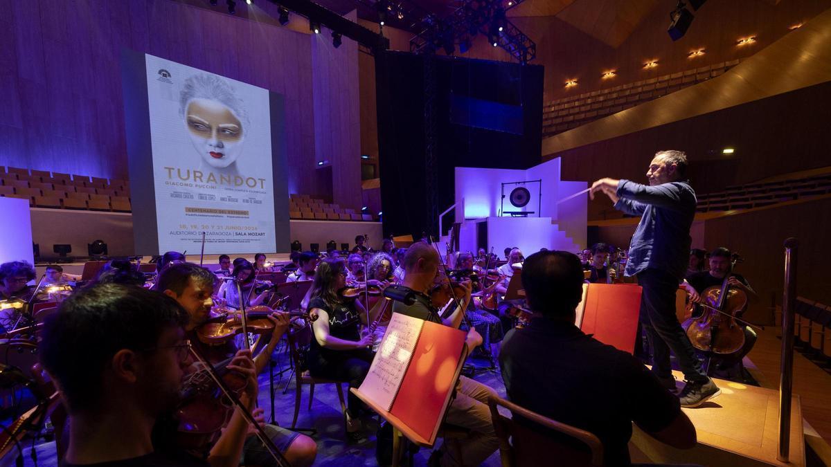 Imagen del ensayo celebrado este pasado martes en la sala Mozart del Auditorio.