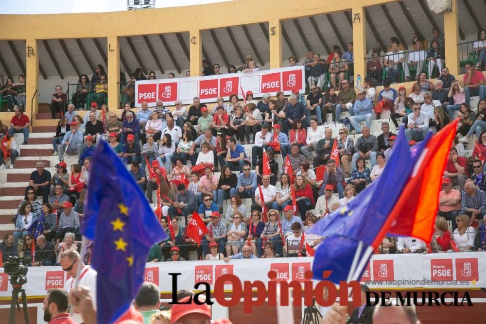 Pedro Sánchez en un acto de campaña del PSOE en Calasparra