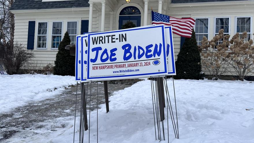 Biden, favorito en Nuevo Hampshire pese a no estar en las papeletas