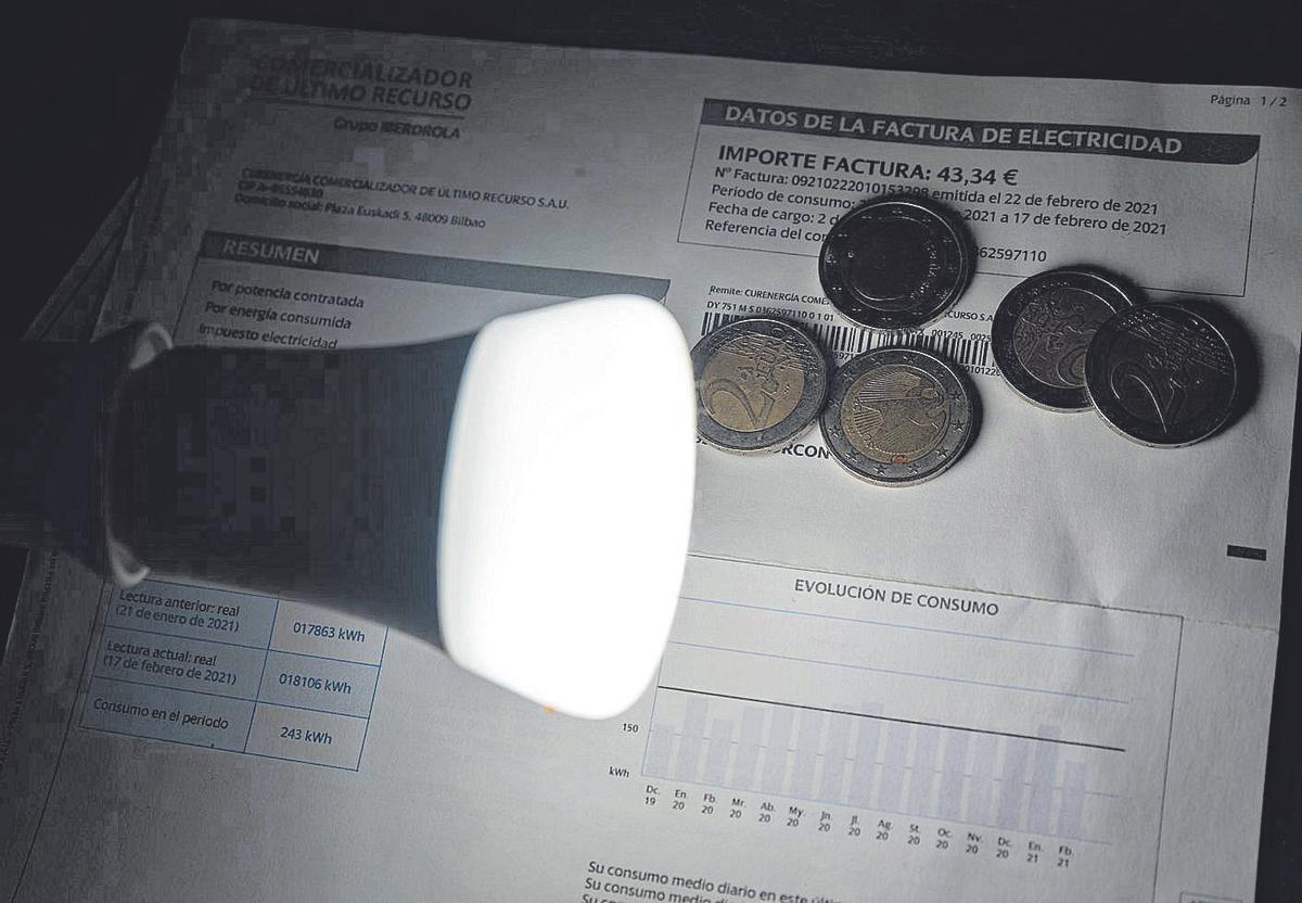 Imagen de archivo de una factura de la luz.