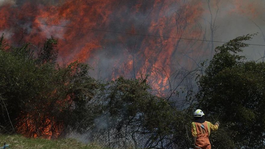 Las impactantes imágenes de la intensa lucha contra el fuego en Asturias