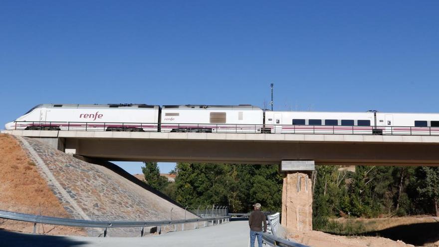 Un tren de Alta Velocidad a su paso por Zamora en una imagen de archivo.