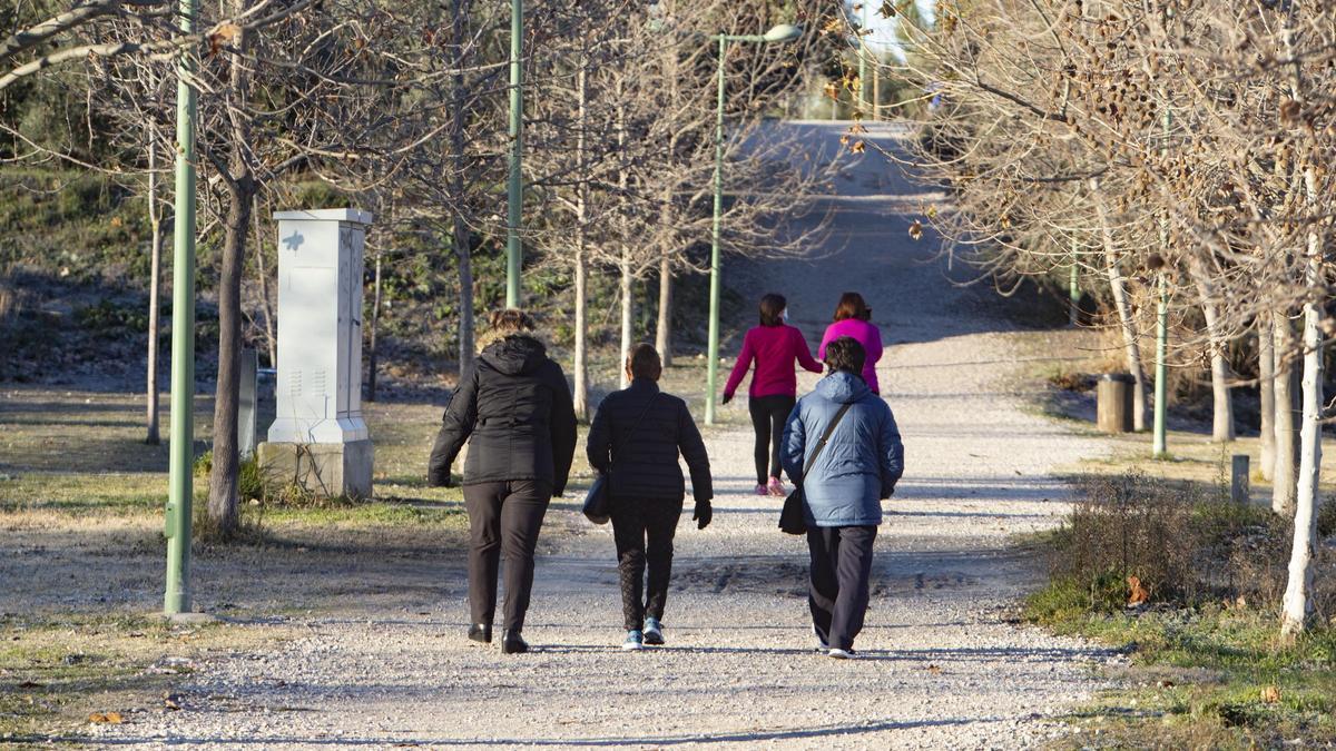 Vecinas de Ontinyent pasean por un parque del municipio, en una imagen de archivo