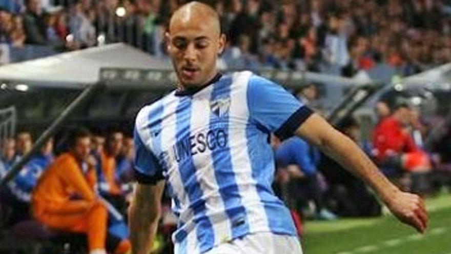 Nordin Amrabat, en un partido con el Málaga CF en 2014