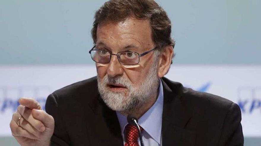 Rajoy, en su intervención en la clausura de la XXXIII Reunión del Círculo de Economía de Sitges. // Efe