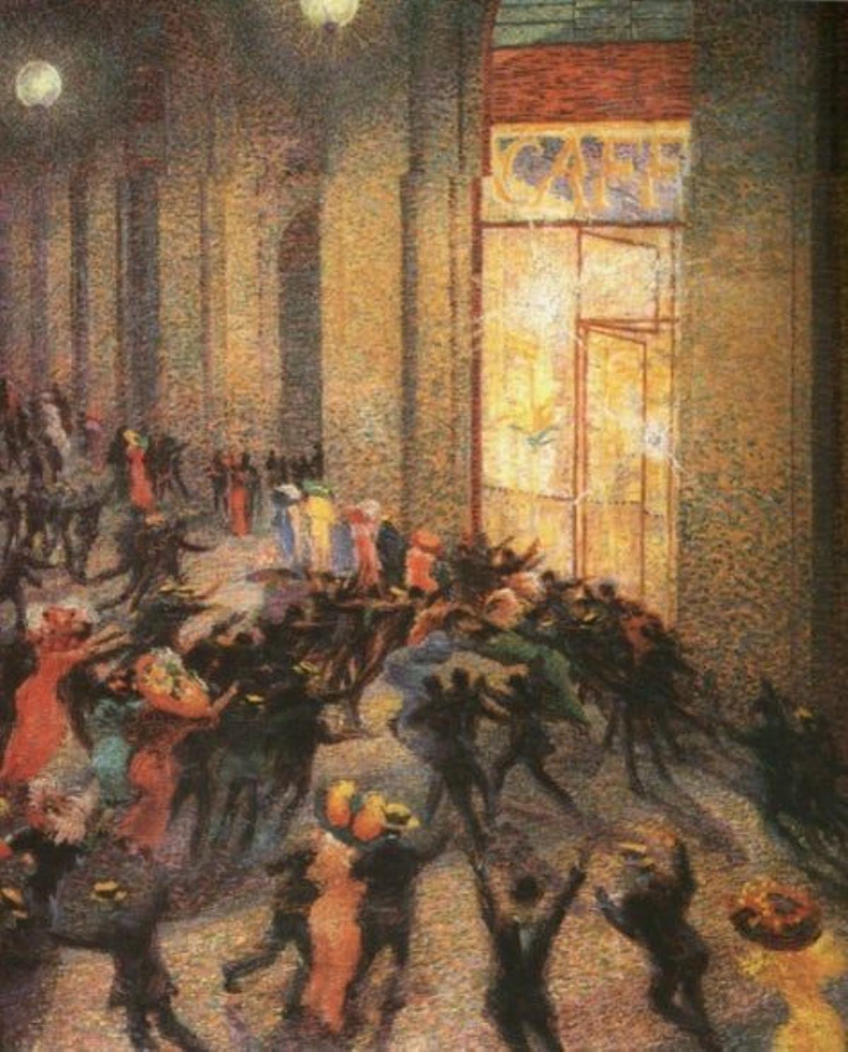 Pelea en la galería, Umberto Boccioni