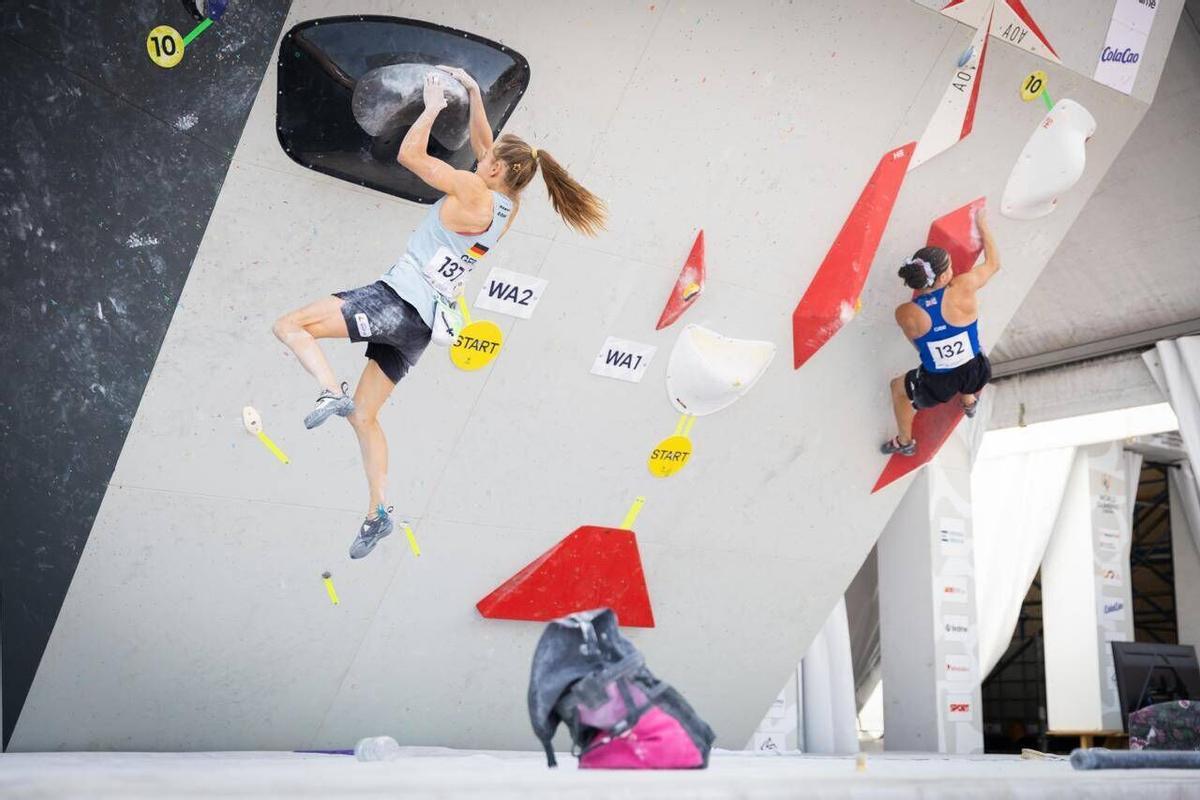 Boulder femenino para el campeonato de Europa de escalada