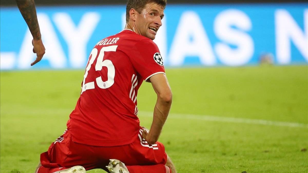 Thomas Müller, durante el Bayern-Chelsea, en la vuelta de los octavos de la Champions.