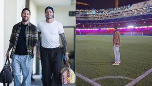 De Paul y Leo Messi durante su estancia en Barcelona