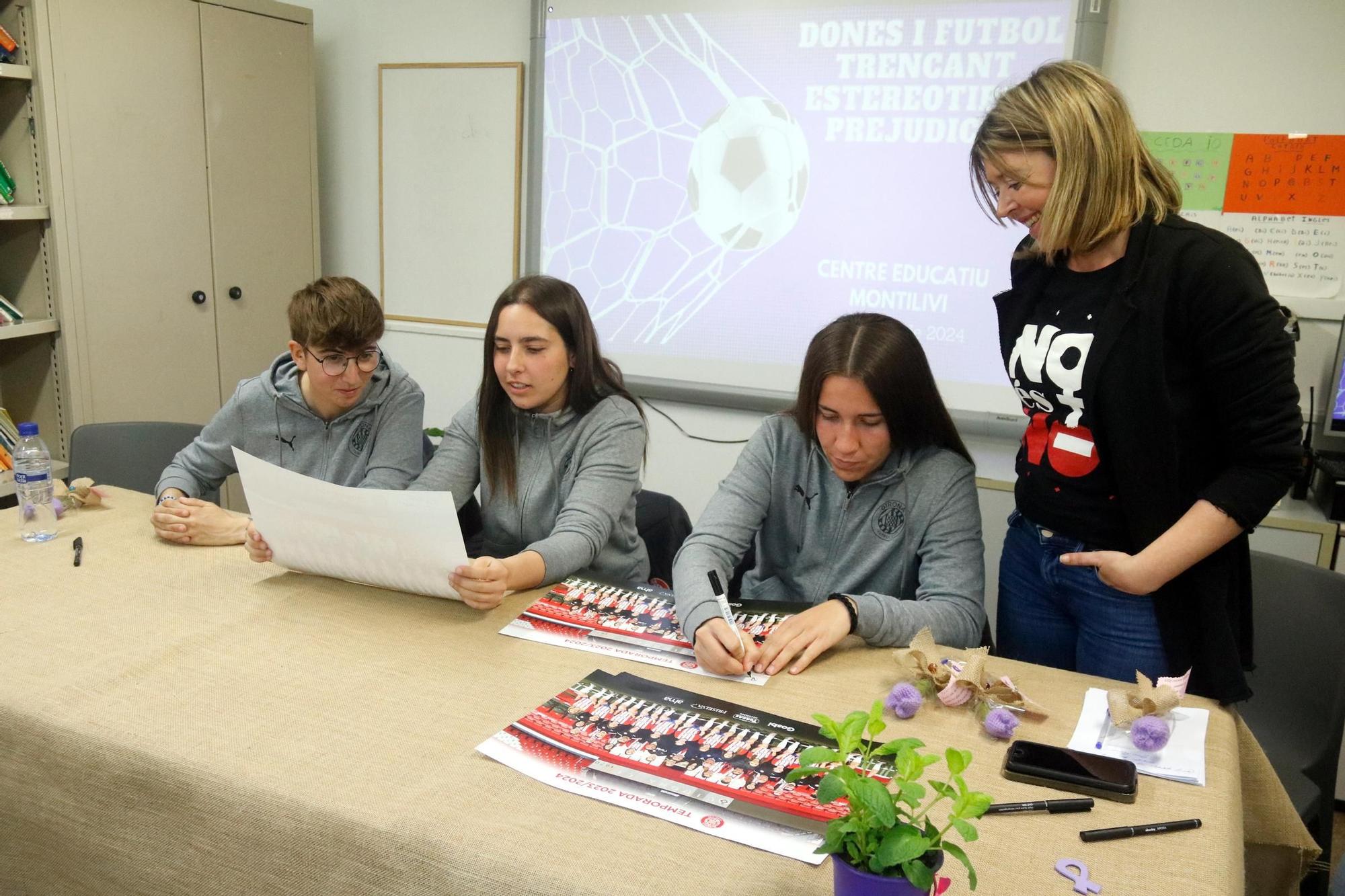 8-M al centre de justícia juvenil de Montilivi: trencant estereotips de gènere amb les futbolistes del Girona FC