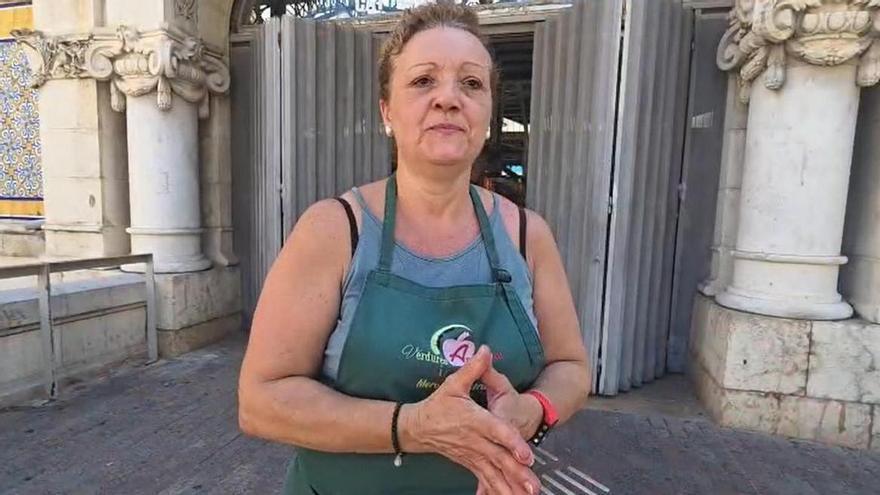 Maria Ángeles, de frutas y verduras Angelita, cuenta el incendio del Mercat Central de València