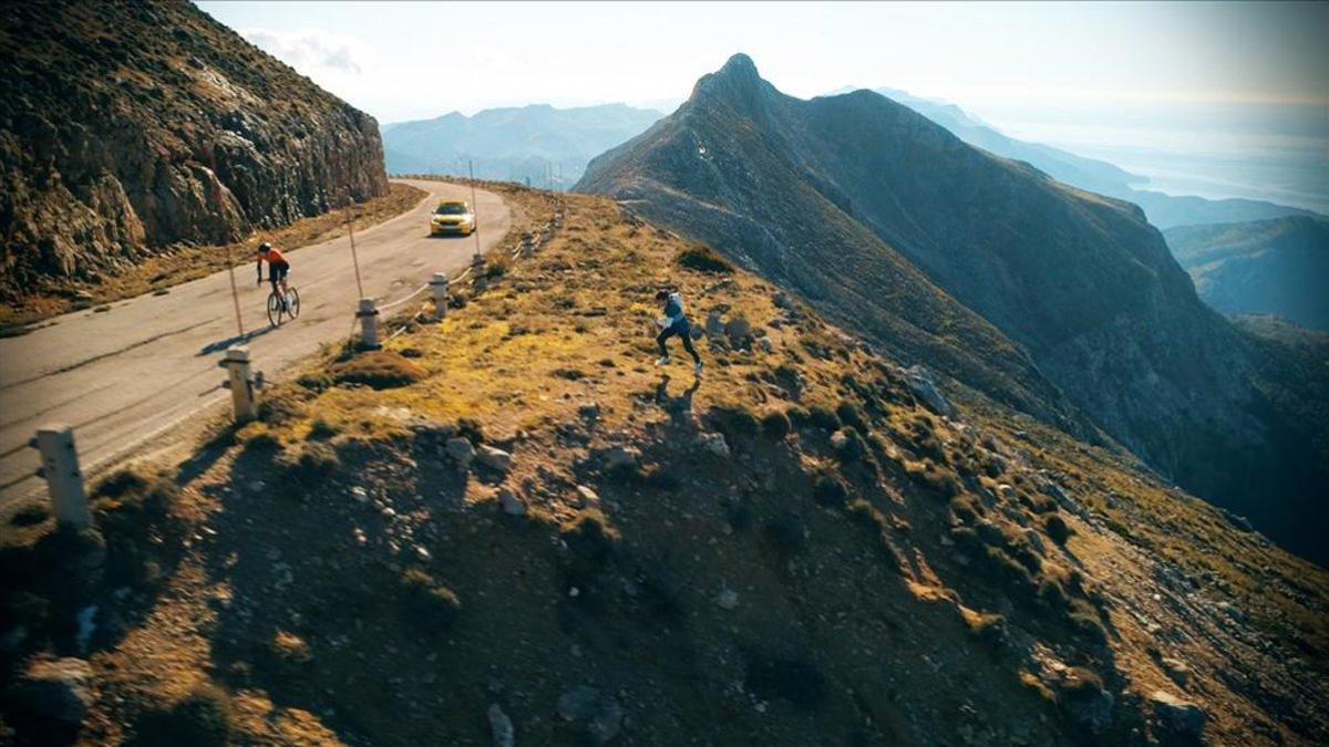 El atleta de Salomon y el ex-ciclista profesional luxemburgués se citaron en Cala Tuent