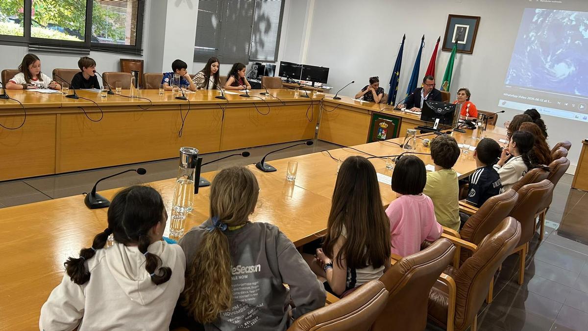 Un instante del pleno del Consejo de Infancia de Castrillón.