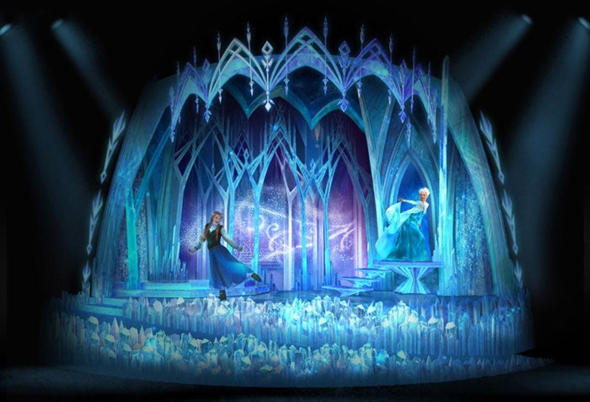 Una de las animaciones de Frozen en el Parque, la princesa del hielo es una de las estrellas más queridas de Disneyland París