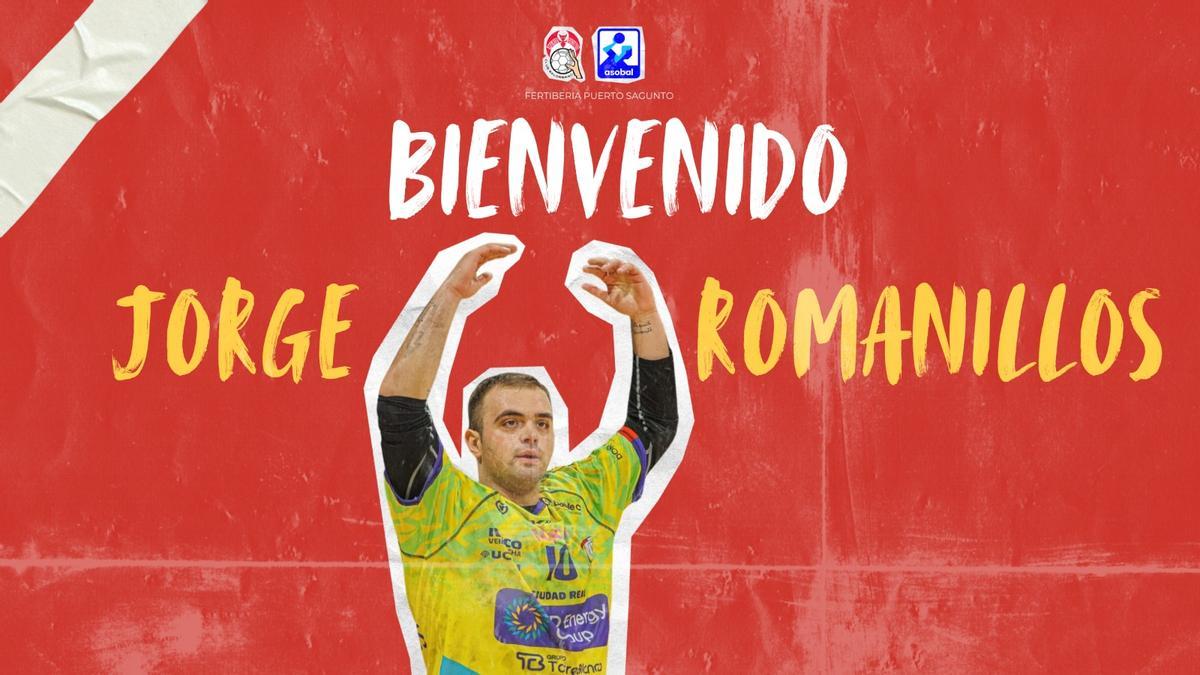 Cartel de bienvenida a Jorge Romanillos.