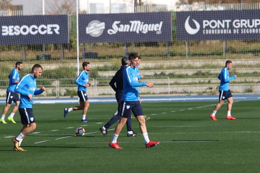 Entrenamiento del Málaga CF.