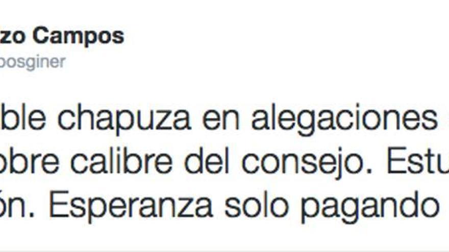 Mensajes de Twitter de Dani Rubio y Lorenzo Campos.