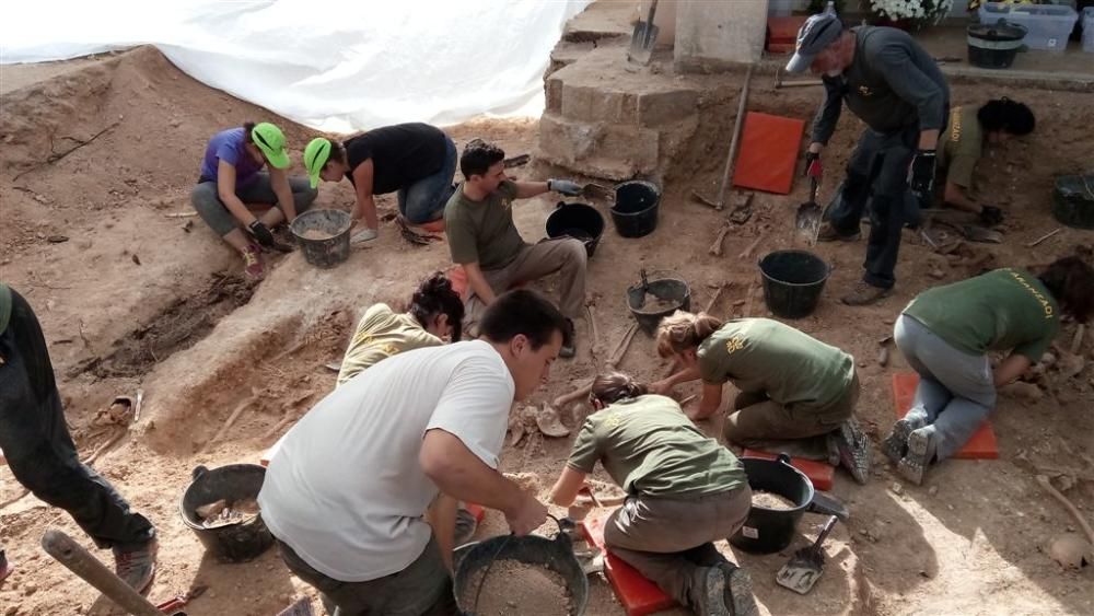 Tercera jornada de trabajos de exhumación en la fosa de Porreres