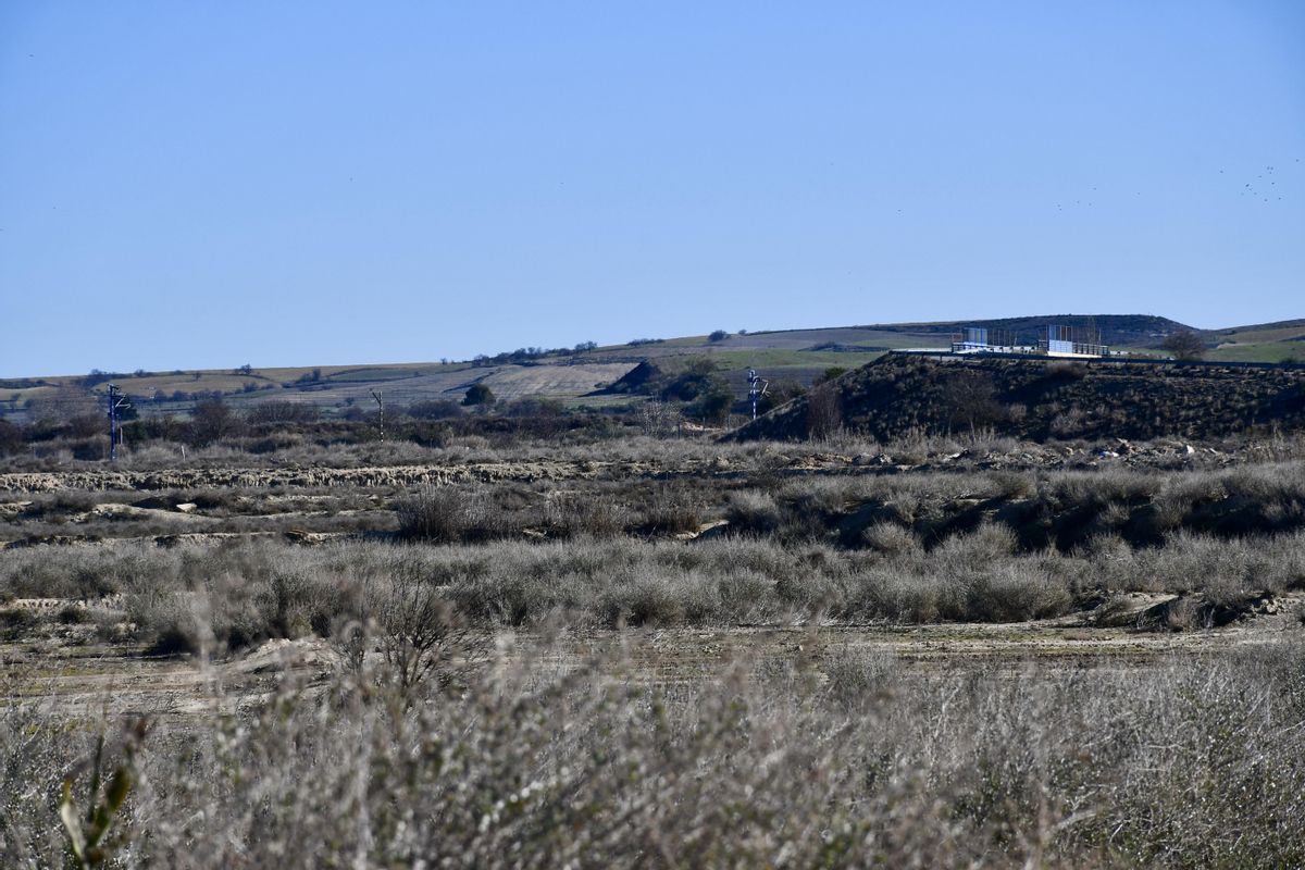 Suelos sobre los que se levantará la futura plataforma logístico-industrial de Aragón en Zuera.