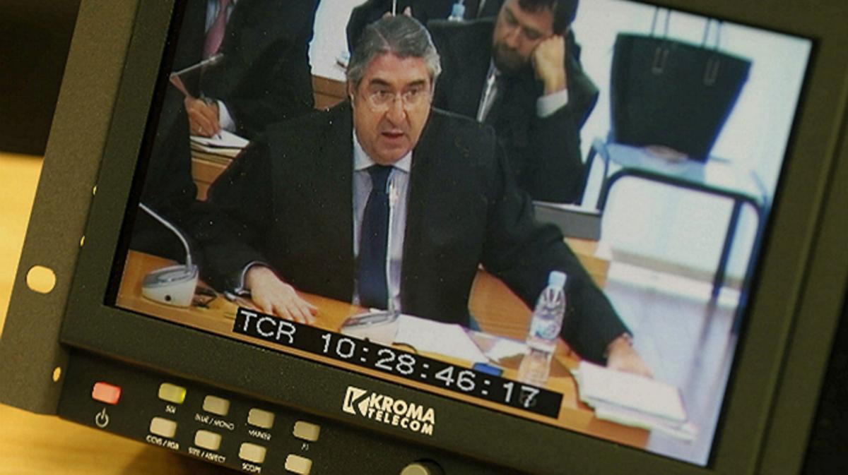 Intervención del abogado de Blesa, Carlos Aguilar, durante el juicio por las tarjetas opacas de Caja Madrid.